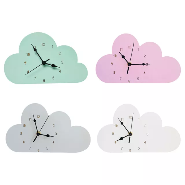 Nordic Cute Cloud Shape Wall Clock Monochrome For Children Kids Room Decoration