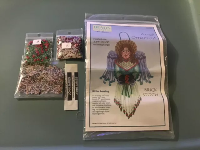 "Kit de puntos de ladrillo adorno Beads East Angel de Ann Benson 3,75"" X 5,5"""