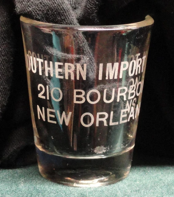 Rare 1930s FEDERAL Shot Glass SOUTHERN IMPORT WINE CO. Bourbon St. New Orleans