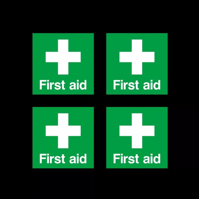 First Aid Cross Emergency Symbol - 50mm x 50mm - Self Adhesive Sticker