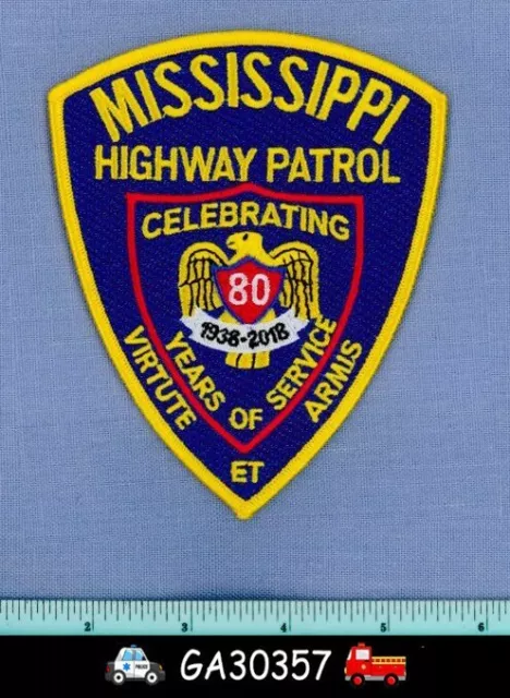 MISSISSIPPI HIGHWAY PATROL 80th ANNIVERSARY State Police Shoulder Patch