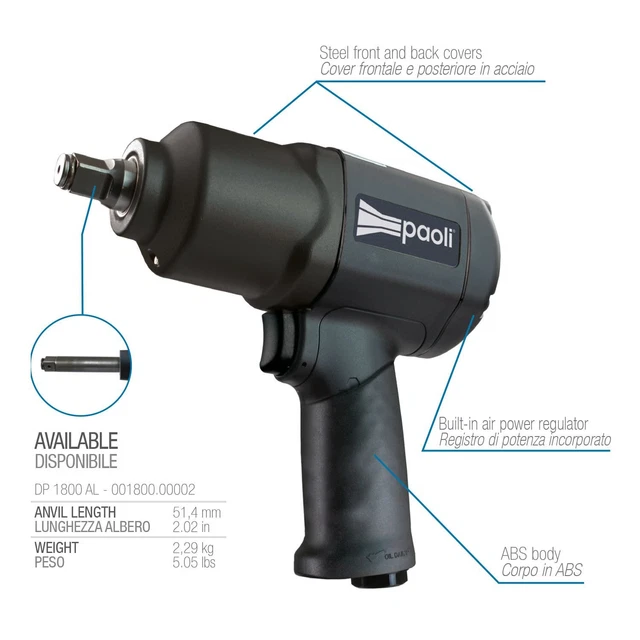 "Destornillador Paoli DP 1800 hasta pulso 1/2" (001800.00001)