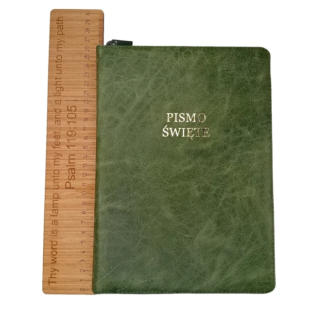 Biblia Pismo Swiete Polish Bible Duzy Format Giant Print Genuine Leather Presemt
