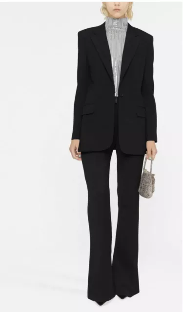 $1499 NWT STELLA MCCARTNEY Black Twill Tailoring Blazer Jacket Oversized Sz 40 4