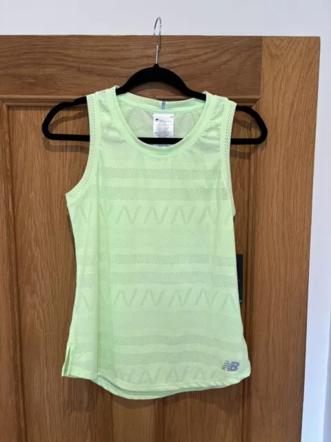 BNWT Women’s NEW BALANCE Green Q Speed Jacquard Tank Top Size S RRP £42