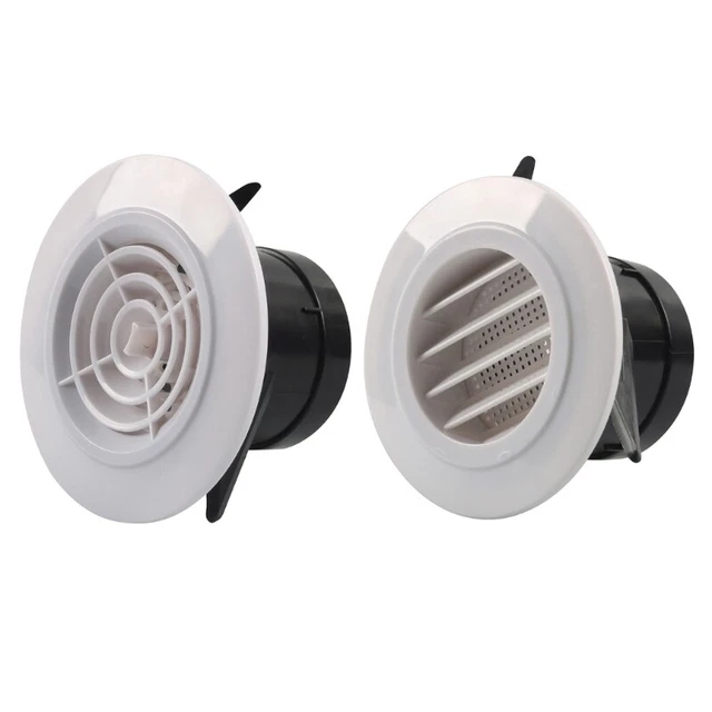 ABS Rotary Louver Duct Ventilation Grille – Adjustable Air Volume, Round Vent Cover – For Bathroom, Office, Or Wall/Ceiling Exhaust – Black/Silver Options
