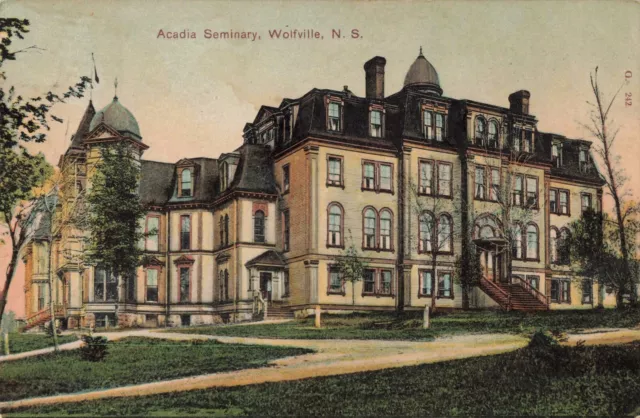 Acadia Seminary Wolfville Nova Scotia NS Canada c1910 Postcard