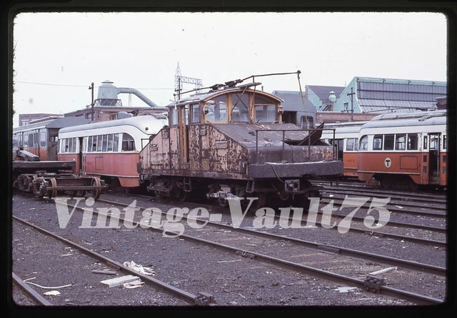Original Slide Trolley 0527 Mbta Boston Kodachrome 1972 Everett