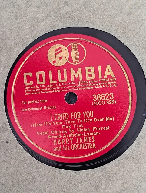 Harry James Let Me Up / I Cried For You Columbia Record 78RPM