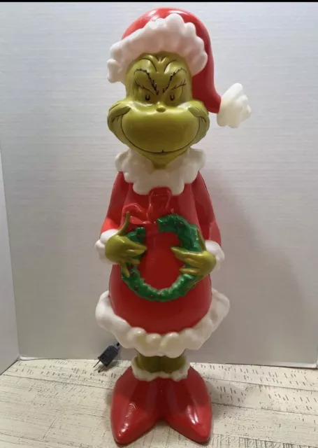 BLOW MOLD 24” GRINCH Lawn Yard Christmas Decoration Plastic Light Up 2022