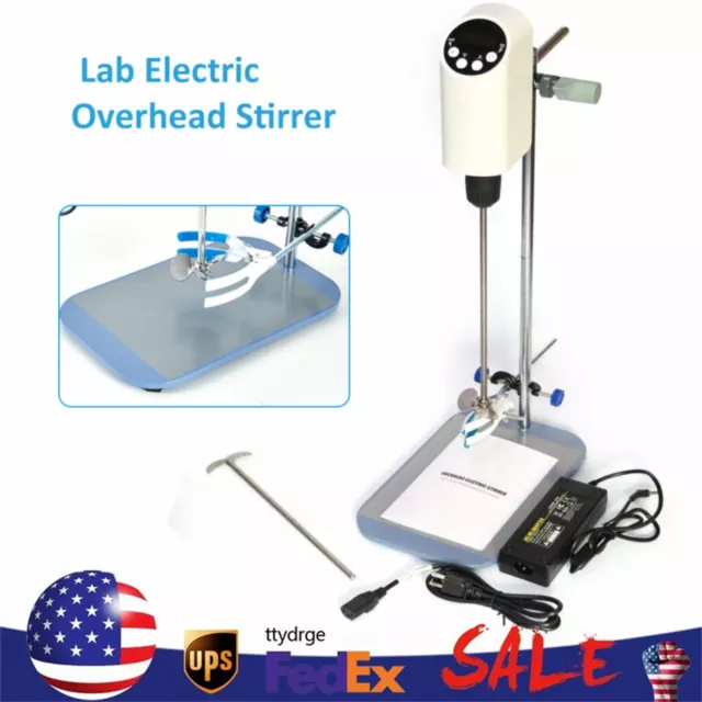 40L Lab Electric Overhead Stirrer Mixer Agitator Homogenizer w/ Digital Display