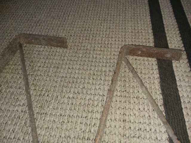 Pair Vtg Sign Shelf Brackets counter supports 12 X 16" old rustic cast iron 2
