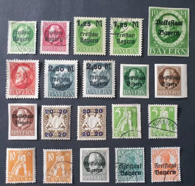 Classic Lot Freistaat Bayern Germany Deutschland Vf Used / Vf Mh