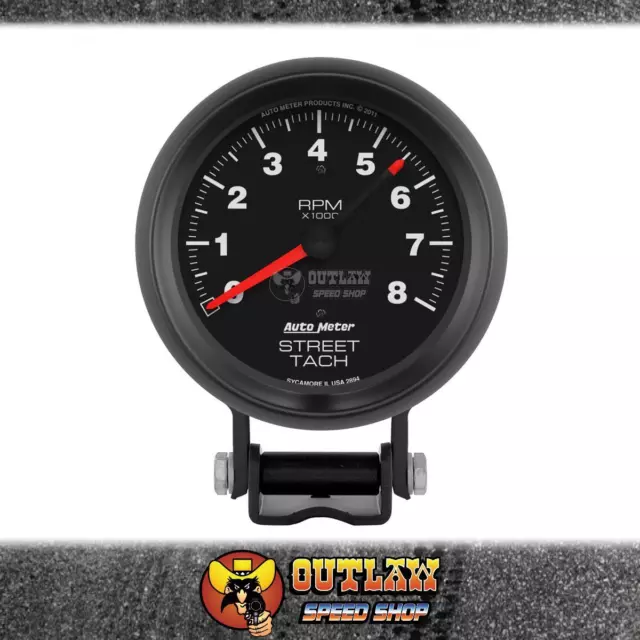 Autometer Tachometer Z-Series Pedestal Mount Black 3-3/4" 0-8000 Rpm - Au2894