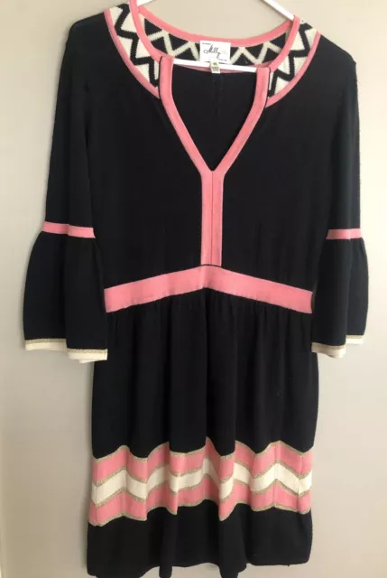 MILLY New York Black & Pink Wool Blend Dress  Size M