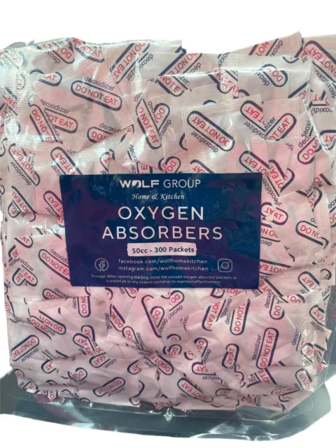 300 Packets of 50cc Oxygen Absorbers for Food Storage