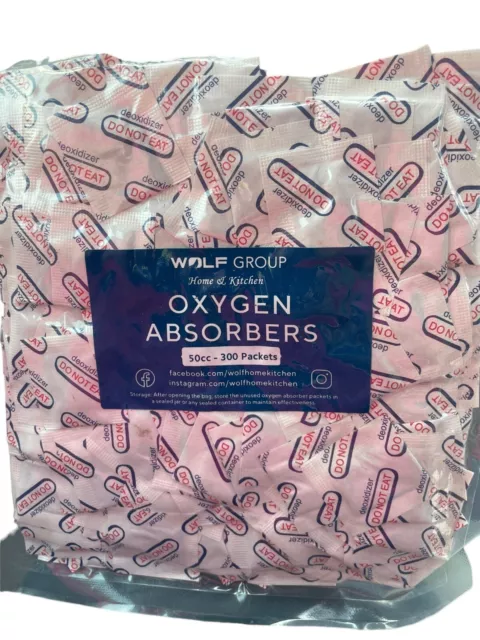 300 Packets of 50cc Oxygen Absorbers for Food Storage
