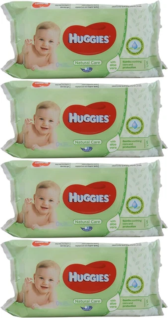 Baby Wipes Natural Care with Aloe Vera, 56 Count (Pack of 4)