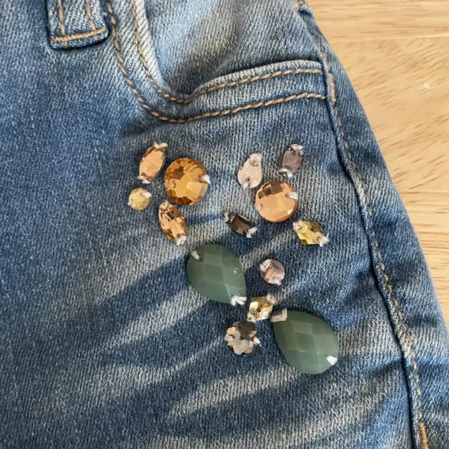 Jeans dritti gioiello denim blu effetto invecchiato Next Age 3 anni 2