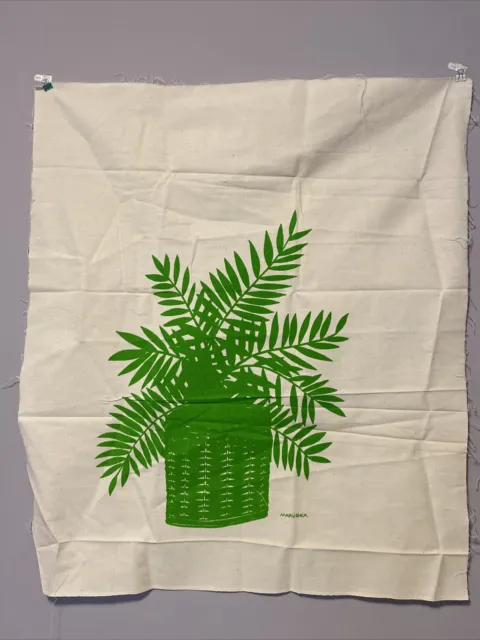 Vintage Marushka 1970s Ferns Botanical Screen Print Textile 28” x 33”