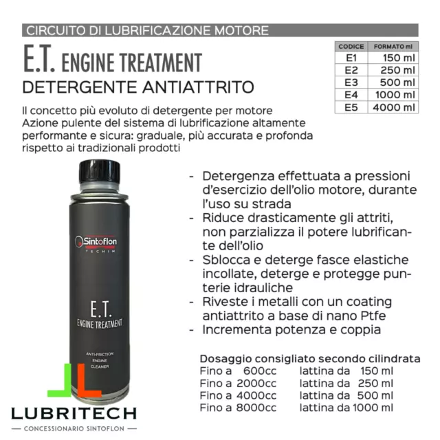 Sintoflon E.T. ( ET ) 250 ml. + PROTECTOR 250 ml. ENGINE TREATMENT kit completo 2