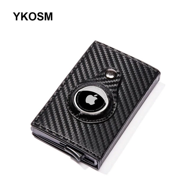 AIRTAG WALLET HOLDER Smart Genuine Leather Men Money Clip RIFD Card