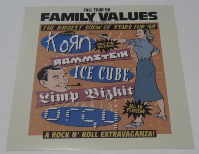 Vintage 90s Family Values Korn Rammstein Poster Flat Record Album Promo 1999