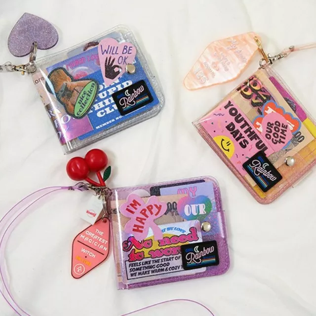 Short Wallet Girls Accessory Holographic Card Holder PVC Transparent Coin Purses