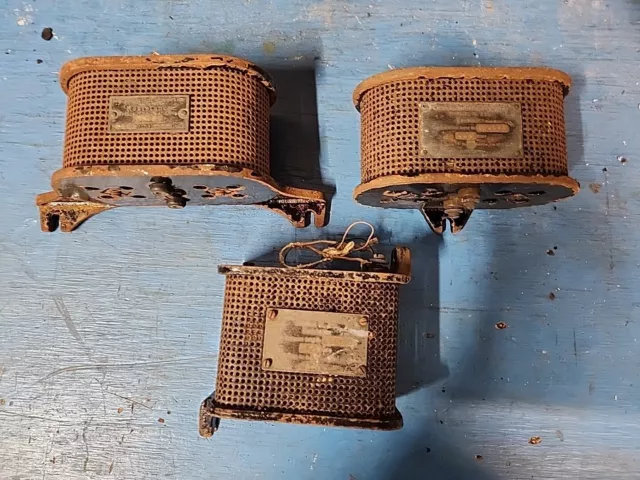 3 Antique Westinghouse Resistance Metal Steampunk Instrument Ballast Resistor