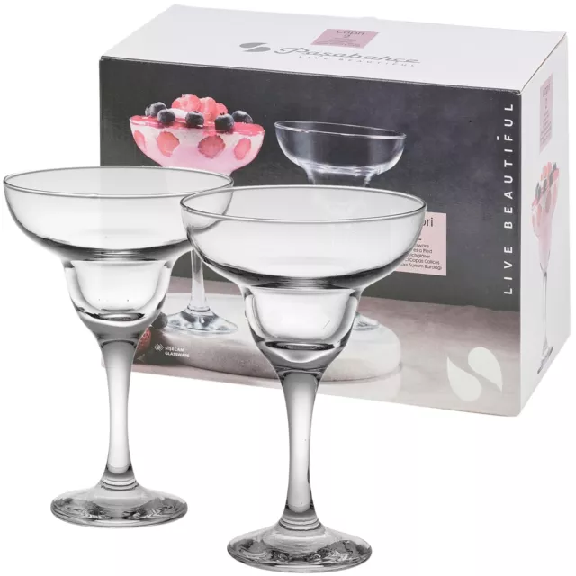 Set Clear Glass Tall Stemmed Margarita Cocktail Liquor Bourbon Bartender Glasses