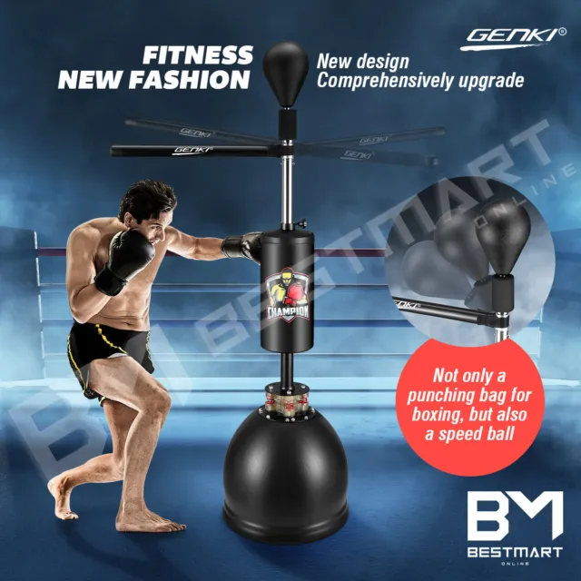 Genki Rotating Arm Punching Bag Boxing Stand Adjustable Free Standing Fitness