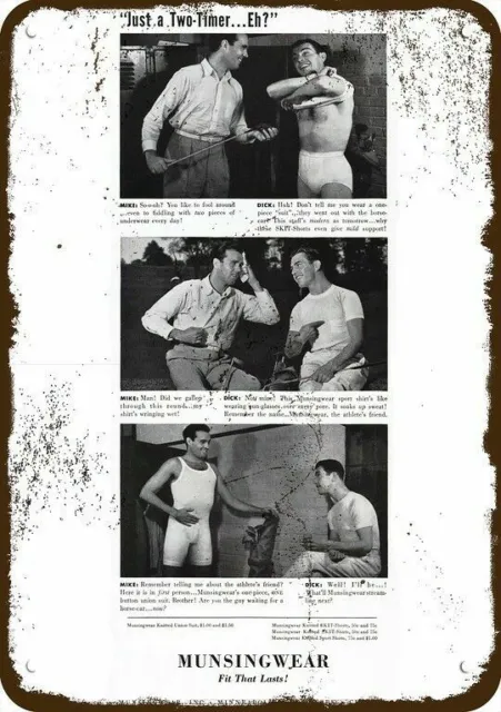 1940 MUNSINGWEAR Men's Underwear Vintage Look DECORATIVE METAL SIGN - MIKE & DIC
