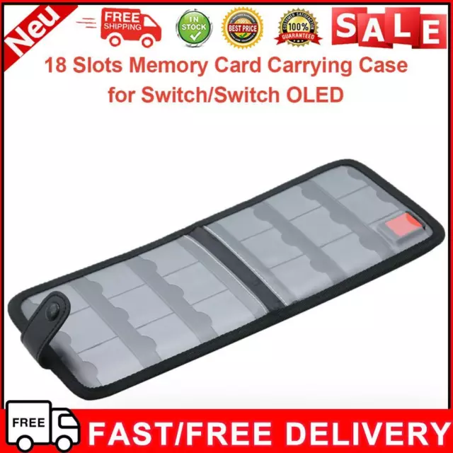 18 Slots Memory Card Carrying Case Protector Storage Wallet for Switch OLED