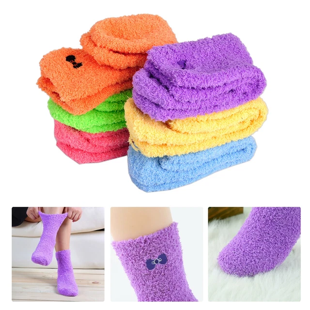 6Pairs Women Girls Fuzzy Towel Socks Soft Warm Floor Socks Winter Hosiery rt