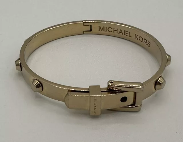 Michael Kors Gold Studded Astor Buckle Bangle Bracelet MKJ1819 3