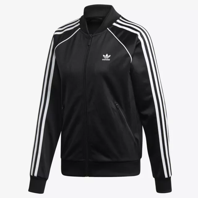 Adidas Originals Donna Superstar TT Felpa Tuta Giacca Sportiva Allenamento Nera