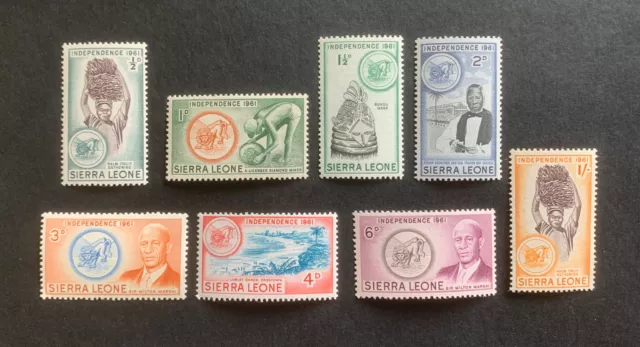 Sierra Leone 1961 Independence SG223 to SG230 MNH Stamps