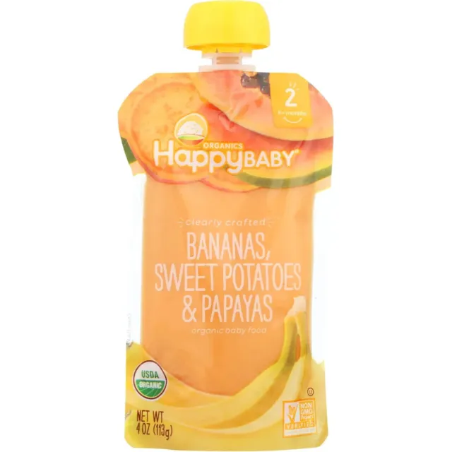 Happy Baby Organic Clearly Crafted Bananas Sweet Potatoes & Papayas 4 oz 16pk