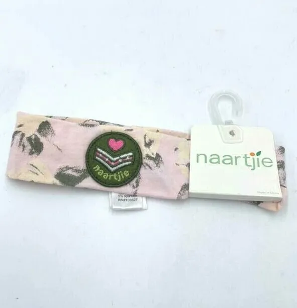 NWT Naartjie OS Headband Light Pink Rose Chevron Heart Circle Patch