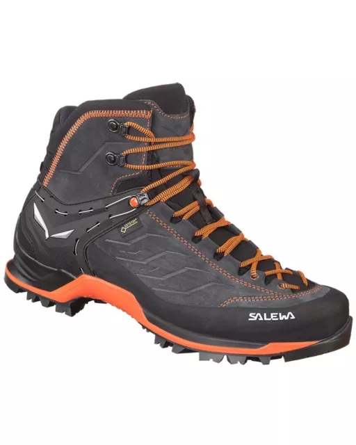 Salewa Mountain Trainer Mid GTX Gore-tex Boots Man, Asphalt/Fluo Orange