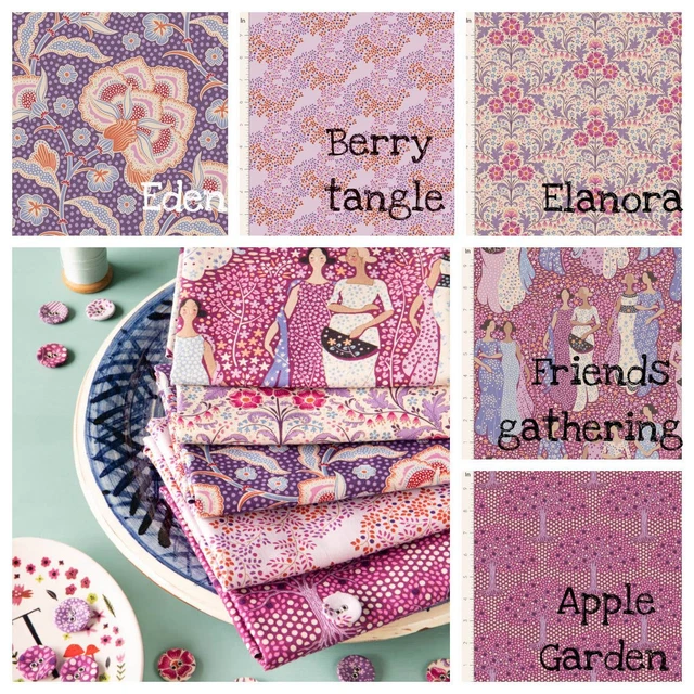 Tilda Città Natale Tessuti Di Fat Quarter - Cotone Imbottitura Tessuto. Plum