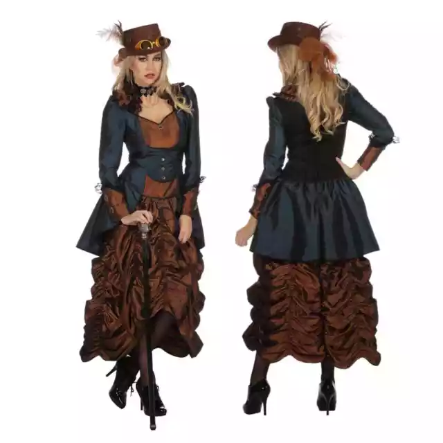 Steampunk Kostüm Viktorianisch Retro Mechanisch Damen Karneval Fantasy Kleid