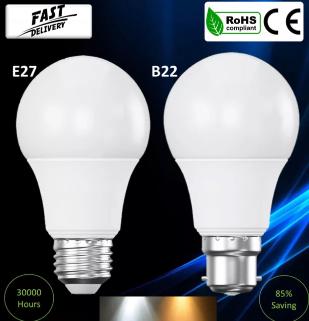 GLS B22 E27 Light Bulbs Daylight 40w 60w 100w LED Globe Warm White Bayonet Screw