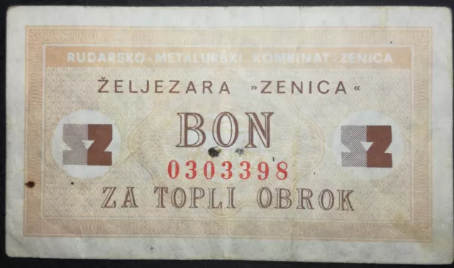 BOSNIA & HERZEGOVINA Food Bon - Coupon Ironworks Zenica 1980