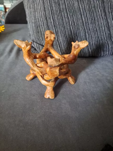 Wooden Hand Carved Hippo Ashtray Holder
