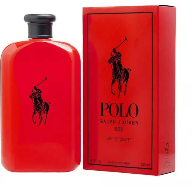 Polo Red By Ralph Lauren 6.7 Fl Oz / 200 Ml Eau De Toilette Spray New & Sealed