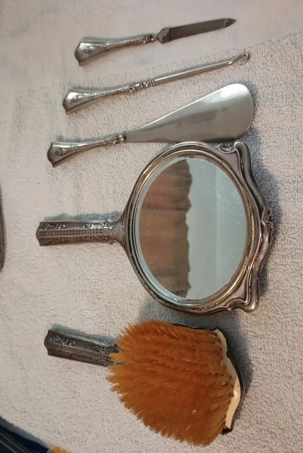 vintage sterling silver vanity set