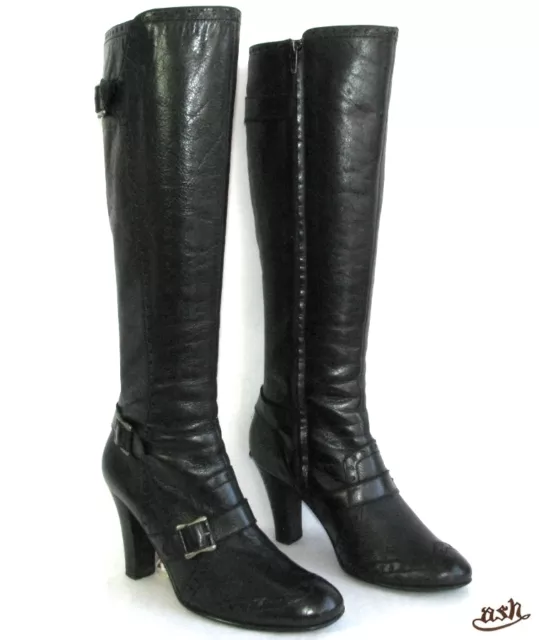 Ash - Bottes Talons 9 Cm Tout Cuir Noir 39 - Tres Bon Etat