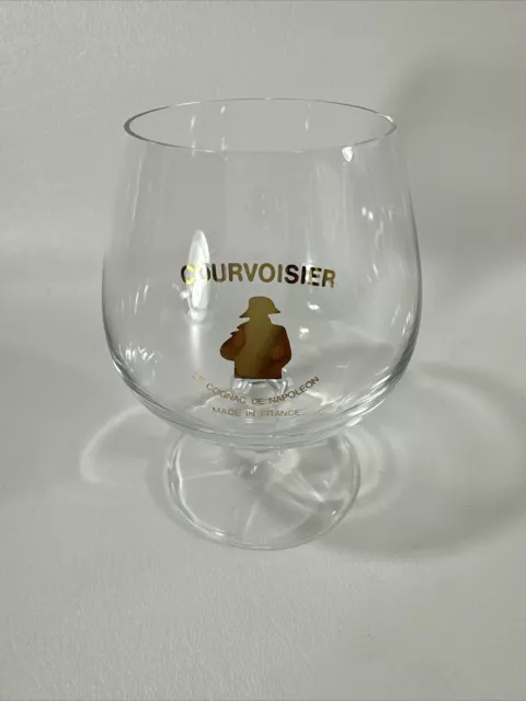 Courvoisier Le Cognac De Napoleon Footed Cordial Glass Barware Made in France