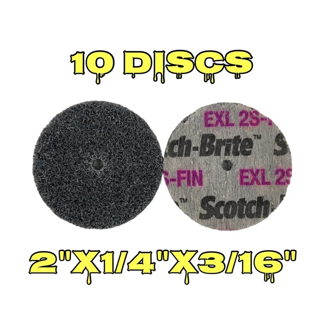 ☀️(10 Discs) 3M Scotch-Brite EXL Unitized Wheel 2"x1/4"x3/16" 2S Fine XL-UW